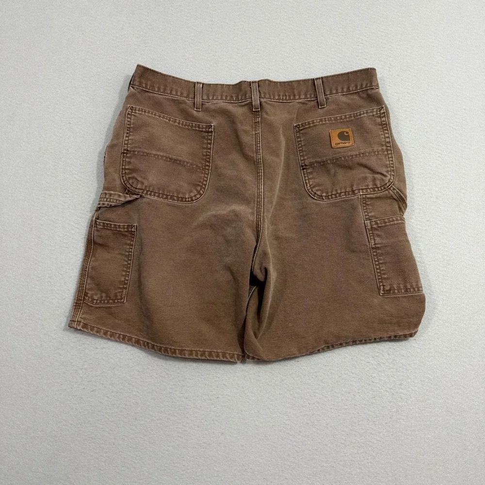 Vintage Carhartt Carpenter Shorts Men's 38 Brown Canvas 9